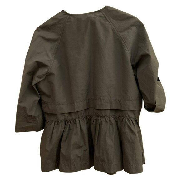 Caslon Womens Black Small Ruffle Hem Jacket  3/4 Sleeves Lightweight Sz Small - Picture 2 of 4